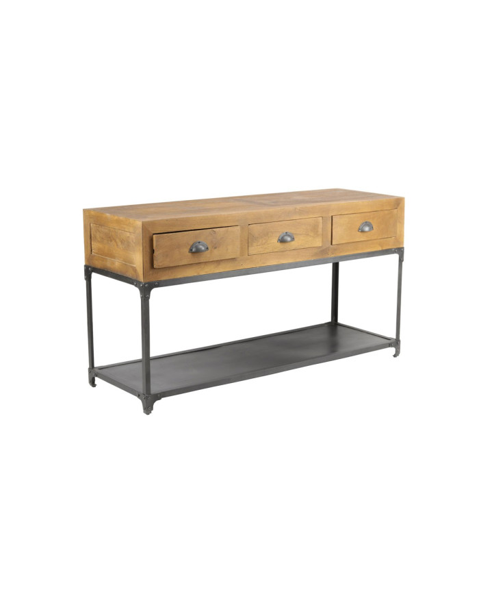 Console industrielle bois et fer Brashears