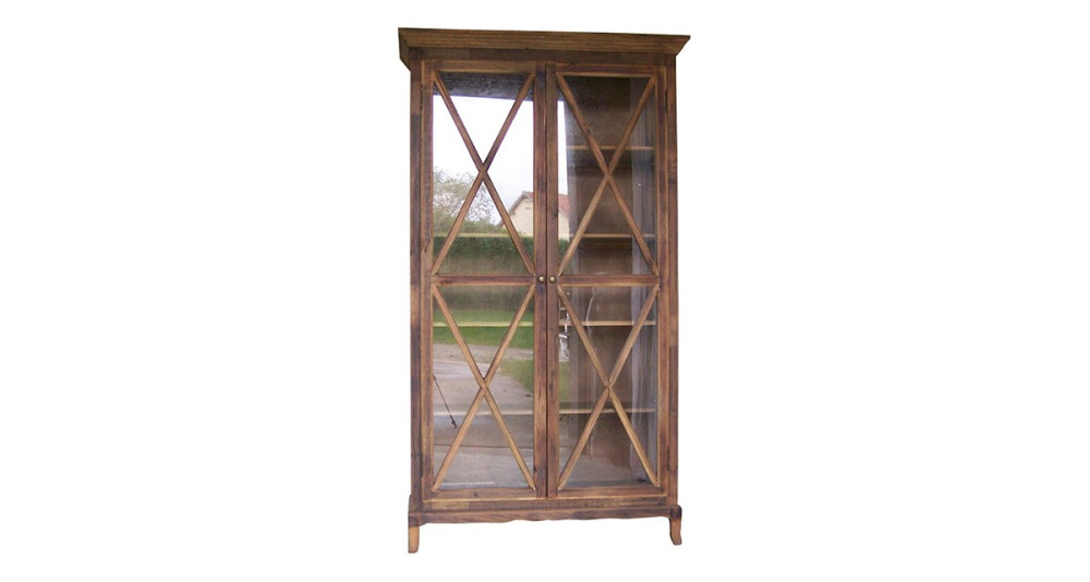 Vitrine rustique en bois ancien Rupponi