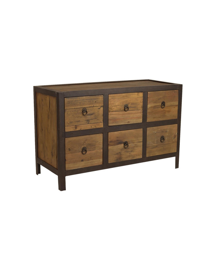 Commode 6 tiroirs industrielle bois et fer Pitter