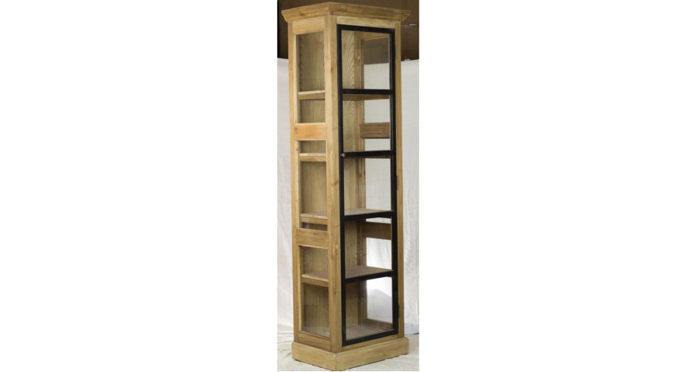 Vitrine industrielle bois et verre Corona