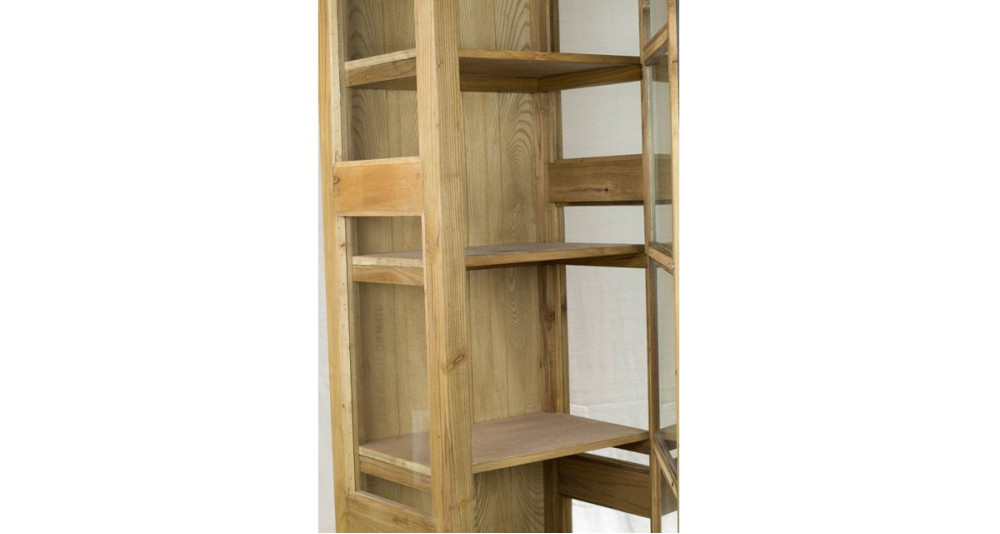 Vitrine industrielle bois et verre Corona