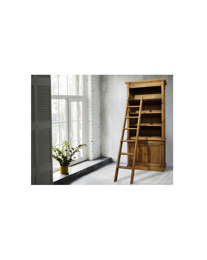 Bibliothèque en bois recyclé avec échelle Forest Park