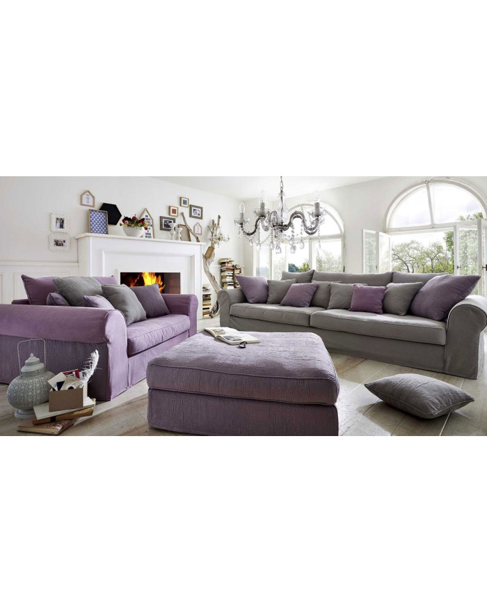 Canapé fixe à nombreux coussins Leicester - 2