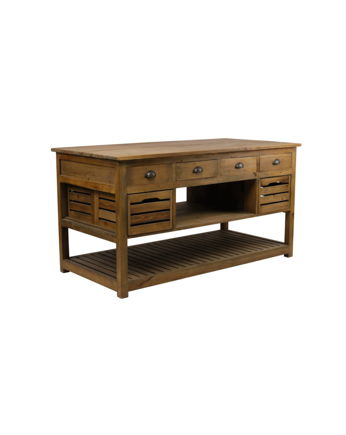 Îlot central avec rangement en bois Trident