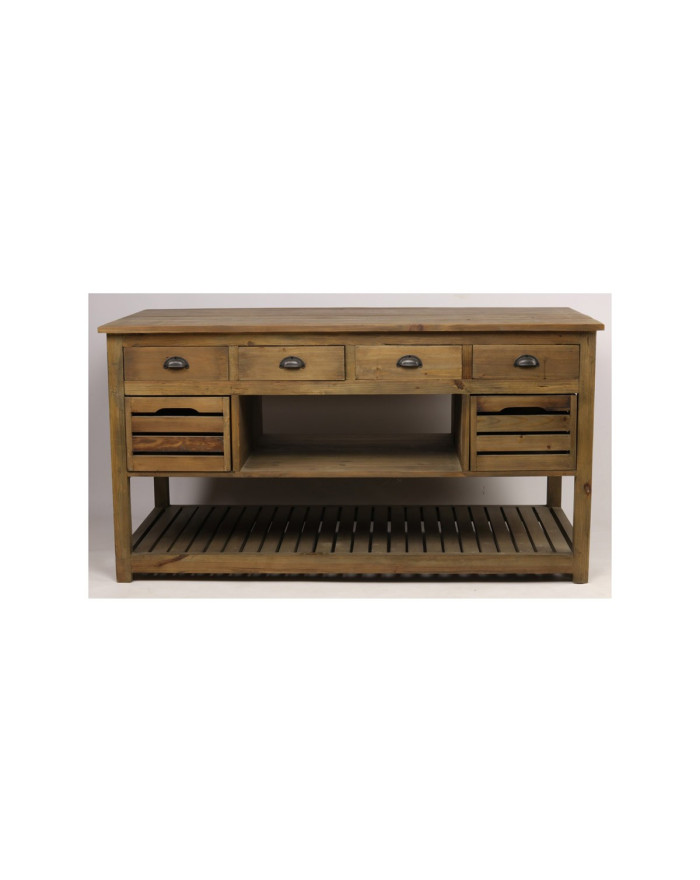 Îlot central avec rangement en bois Trident