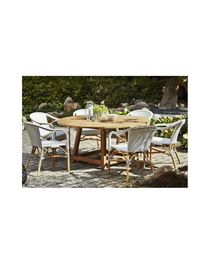 Fauteuil Madeleine en rotin blanc