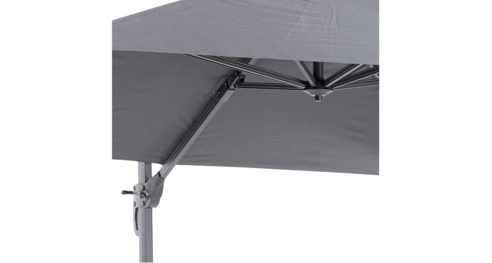 Parasol haut de gamme carré toile grise anti U.V Ohio