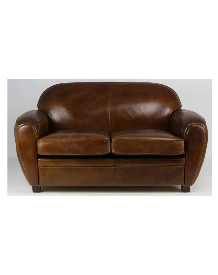 Canapé club 2 places cuir pleine fleur Tuftonboro