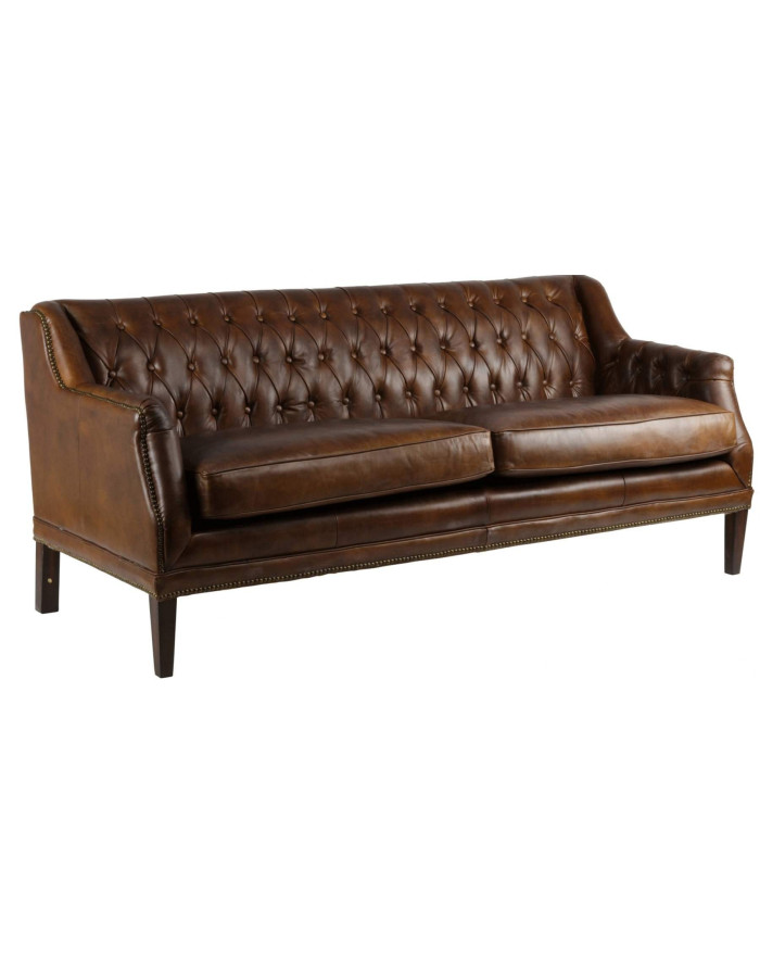 Canapé 3 places chic en cuir capitonné Westfield