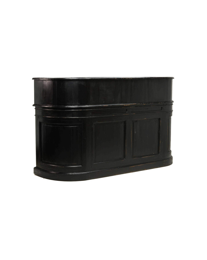 Comptoir de bar ancien en bois noir Randolph