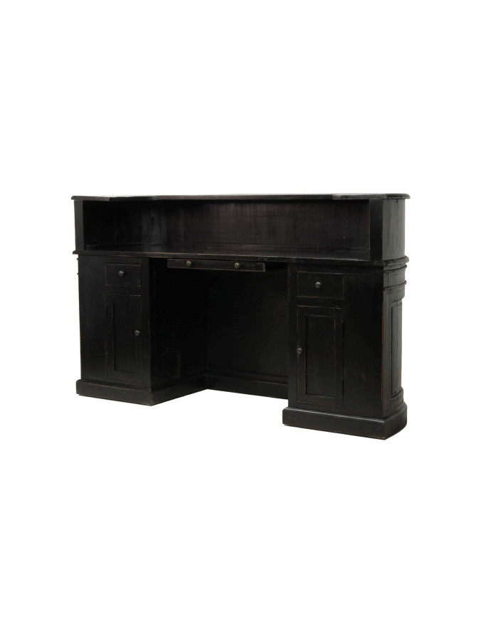 Comptoir de bar ancien en bois noir Randolph