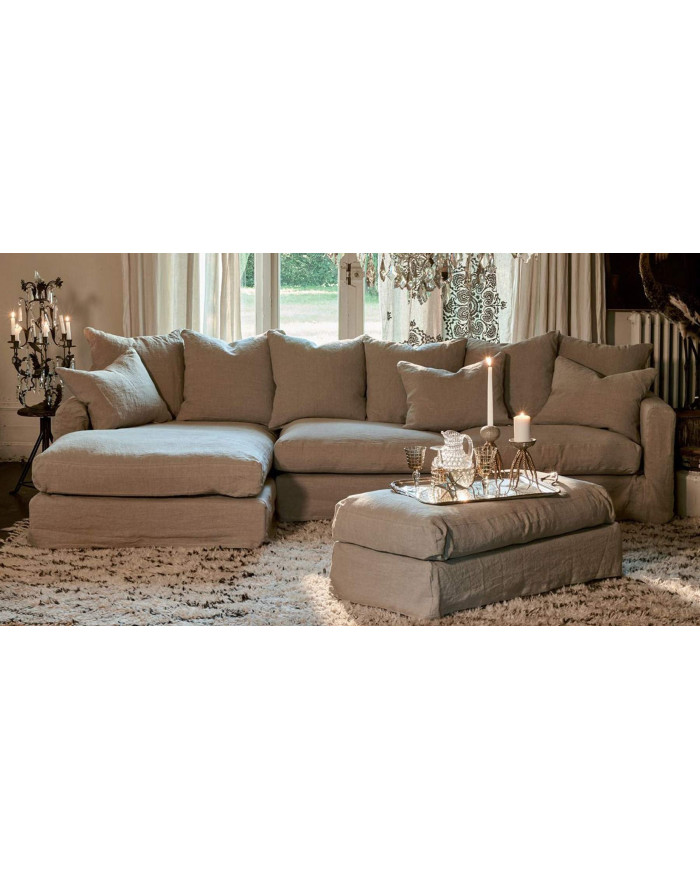 Canapé d'angle Biarritz en lin - Home Spirit