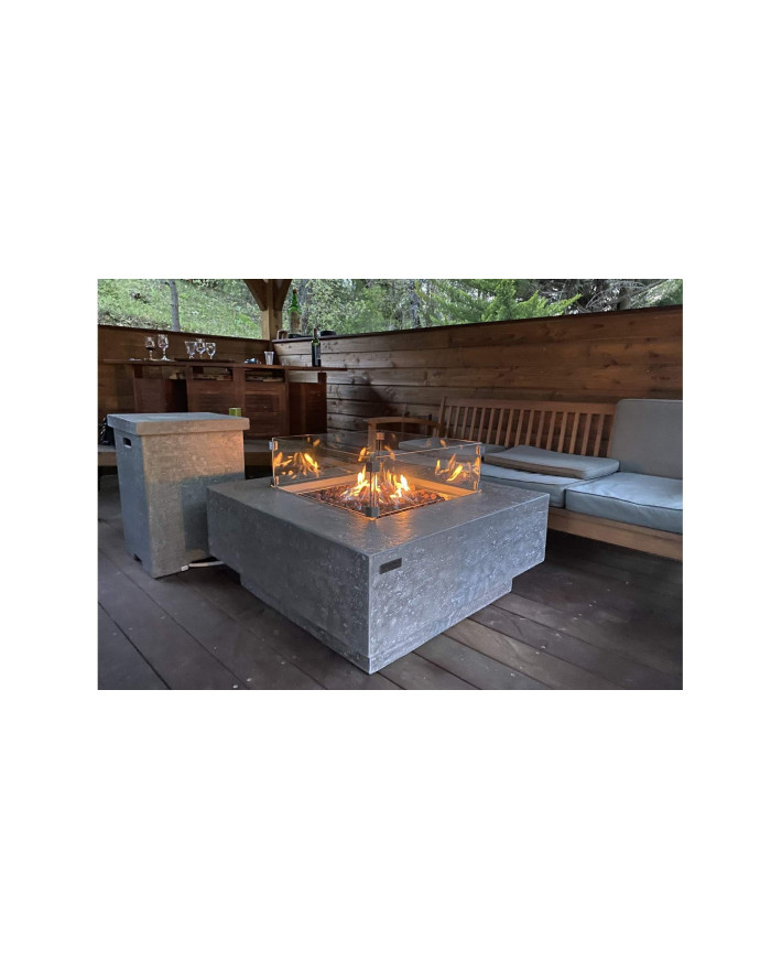 Table basse braséro carrée contemporaine Manhattan