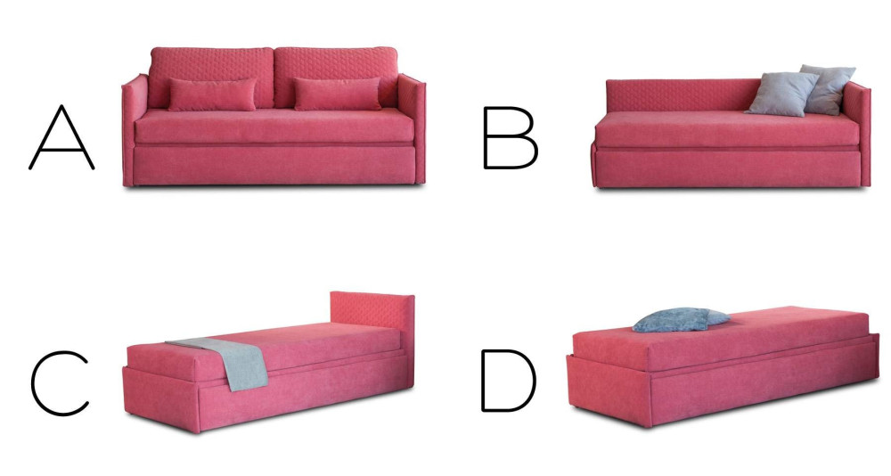 Canapé ou méridienne avec lit gigogne haut de gamme Sottosopra