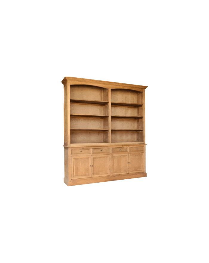 Bibliothèque en bois recyclé ouverte