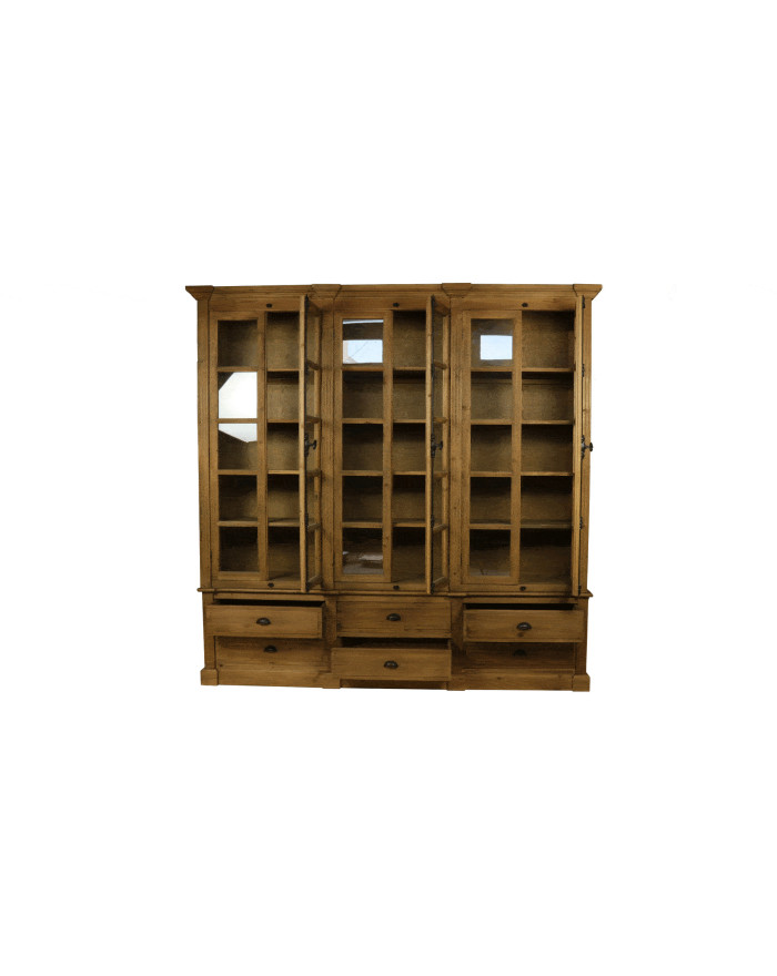 Grande bibliothèque en bois recyclé