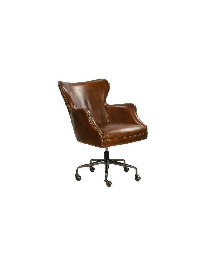 Fauteuil bureau cuir vintage Safford