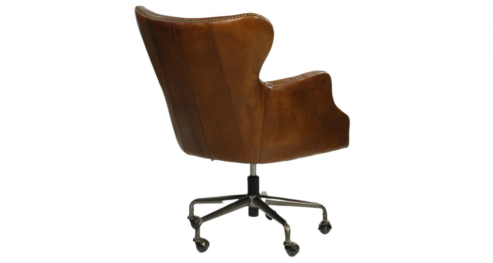 Fauteuil bureau cuir vintage Safford