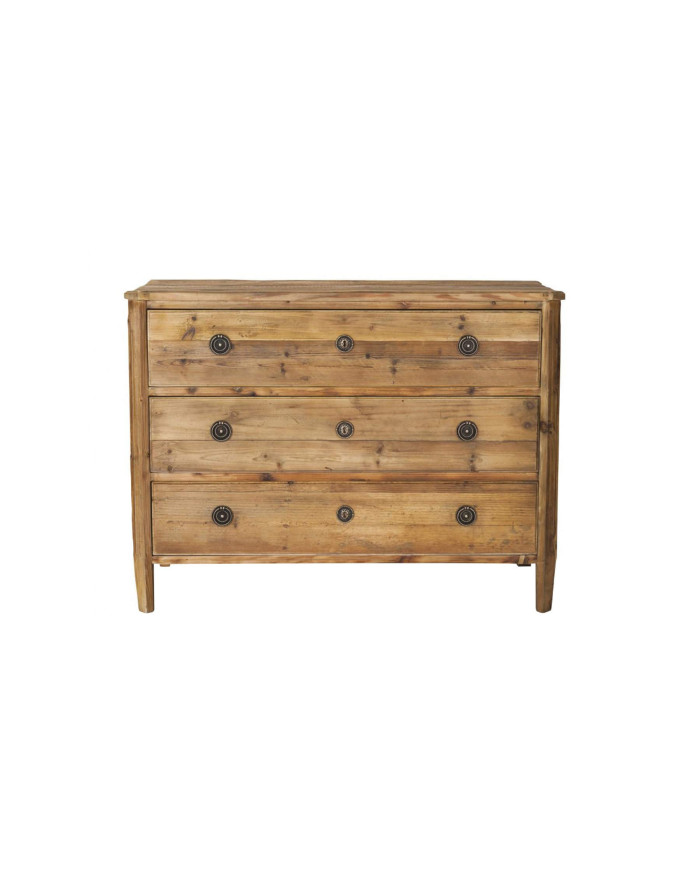 Commode Sidonie en vieux pin 3 tiroirs