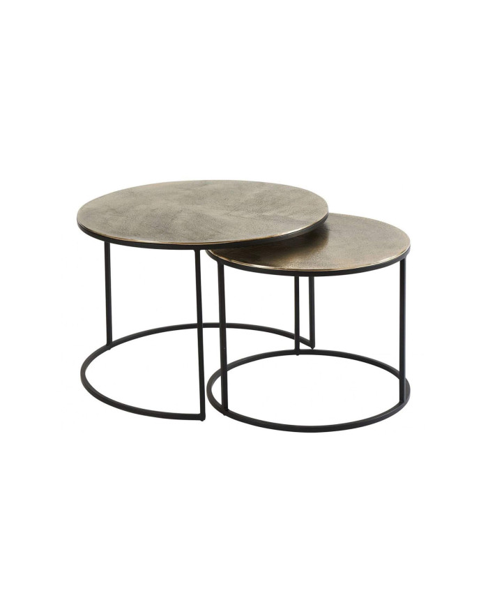 Tables basses gigognes rondes Palma Dorées