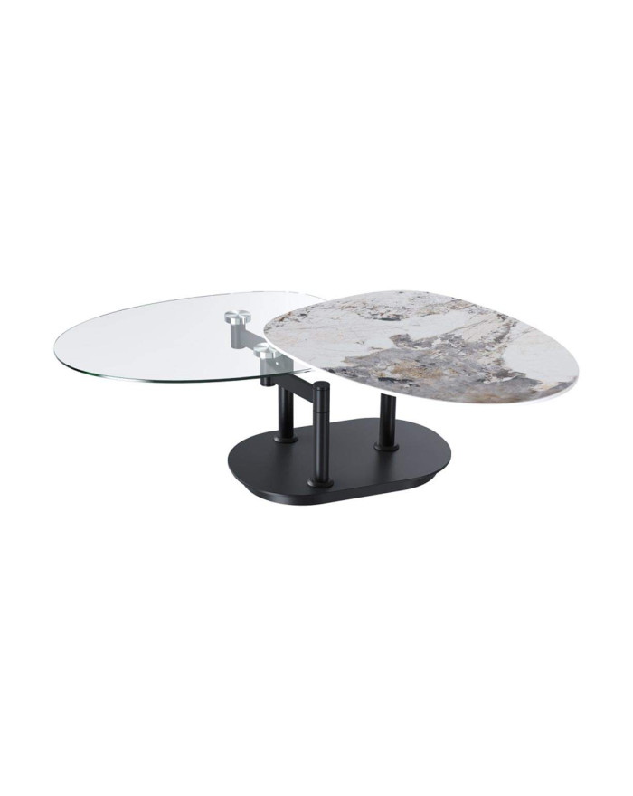 Table basse pivotante en forme de galet Navarra