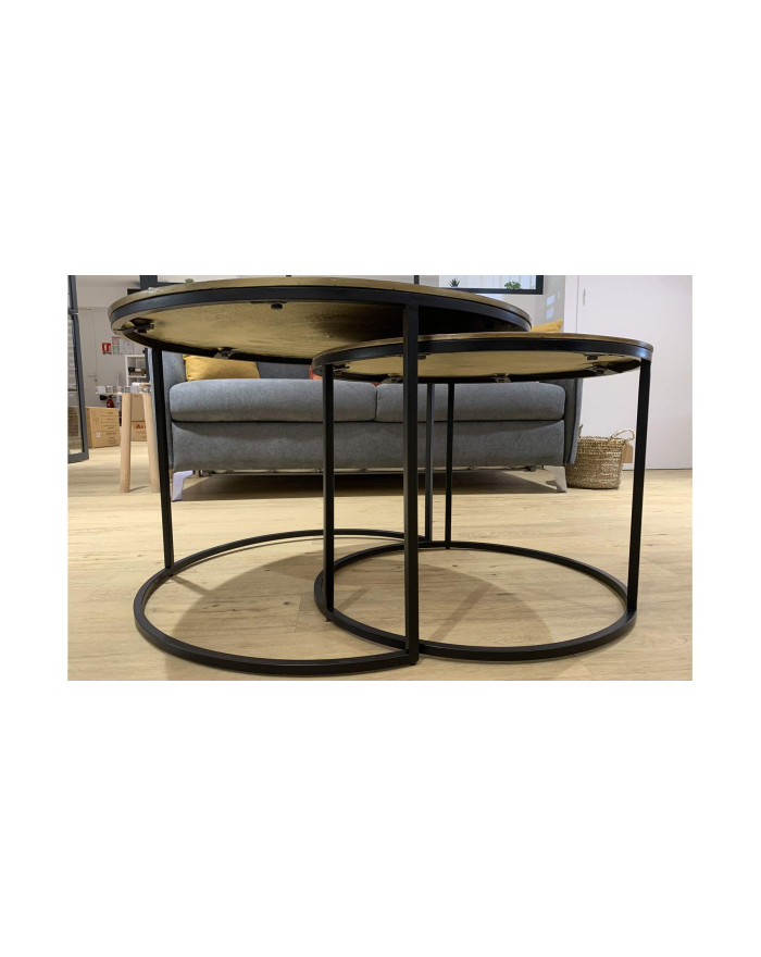 Tables basses gigognes rondes Palma Dorées