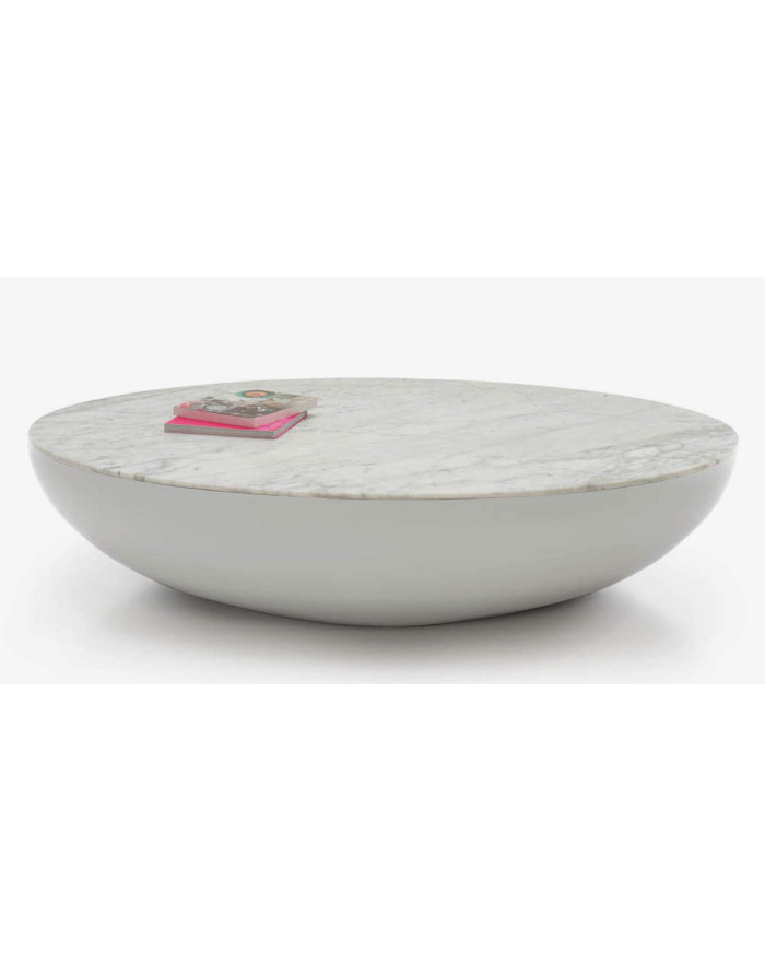 Table basse ovale en marbre blanc Luna
