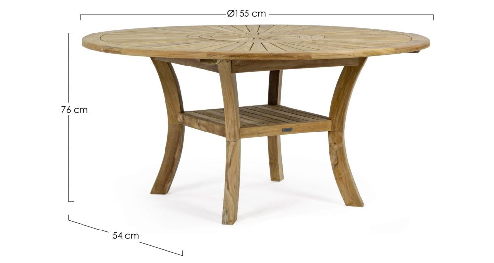 Table ronde teck plateau tournant Maryland