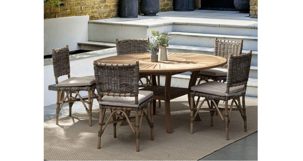 Table ronde teck plateau tournant Maryland