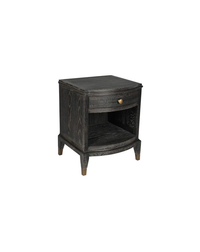 Chevet en chêne teinté noir Ines