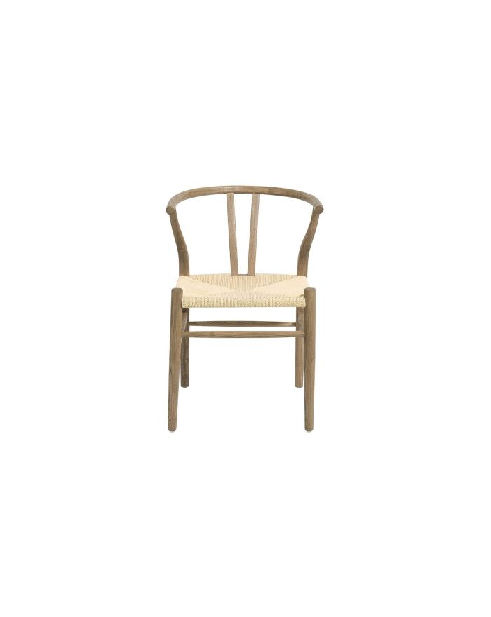 Lot 2 chaises bois et assise tressée Njord