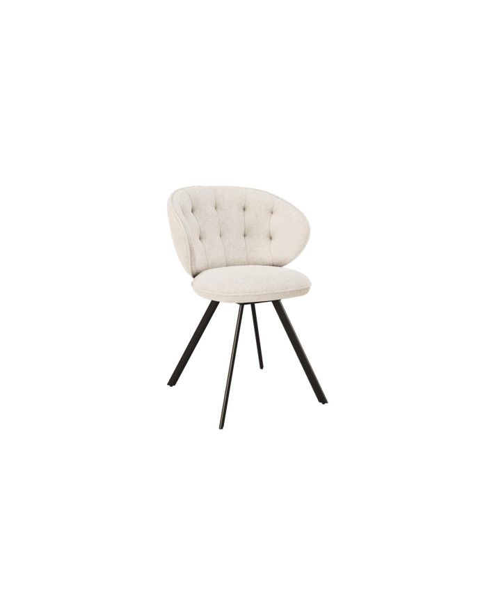 Lot 2 chaises pivotantes capitonnées blanc cassé Midlands