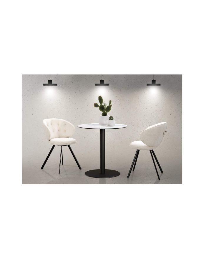 Lot 2 chaises pivotantes capitonnées blanc cassé Midlands