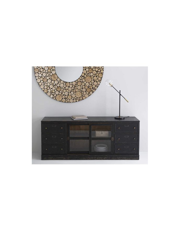 Buffet Amsterdam en bois noir vieilli