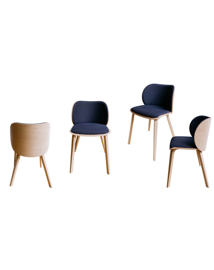 Chaise SR10 bois et tissu 100% fabriquée en France