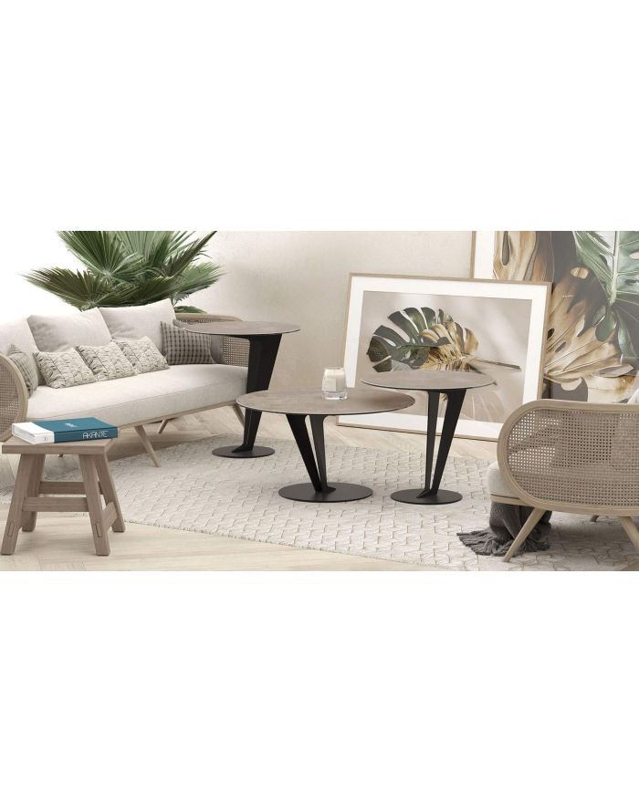 Table basse ronde avec pied biseauté Apollon - 3