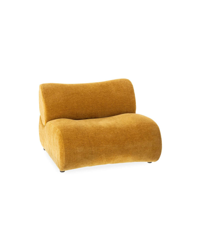 Fauteuil XL année 70 en velours Hinton moutarde - Athezza