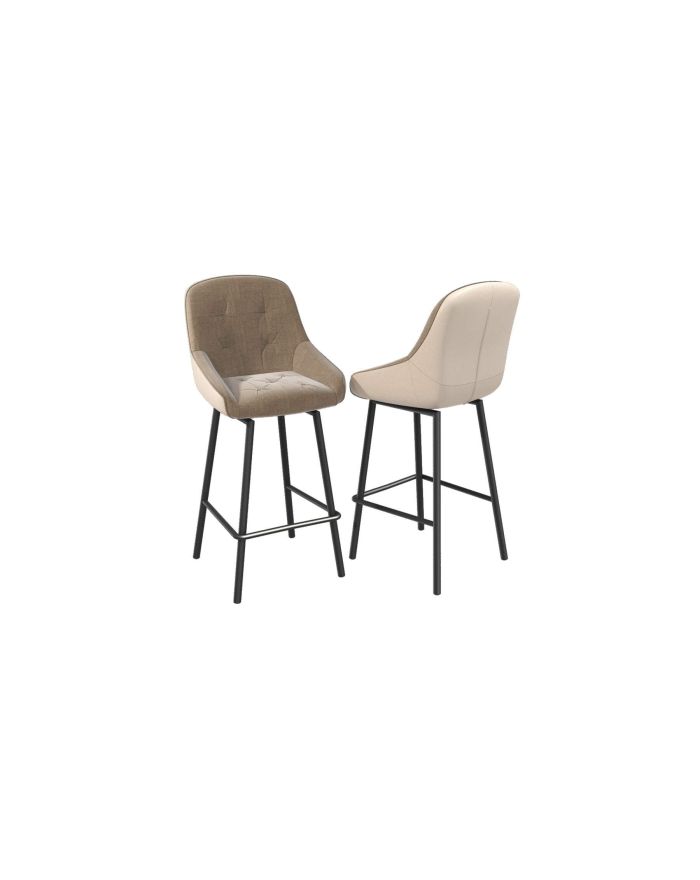 Tabouret mi haut capitonné contemporain Twin Peaks taupe