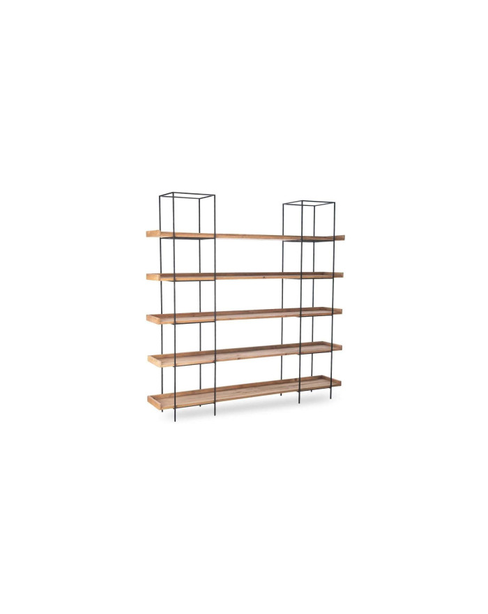 Etagère industrielle en bois de pin et métal noir Schola