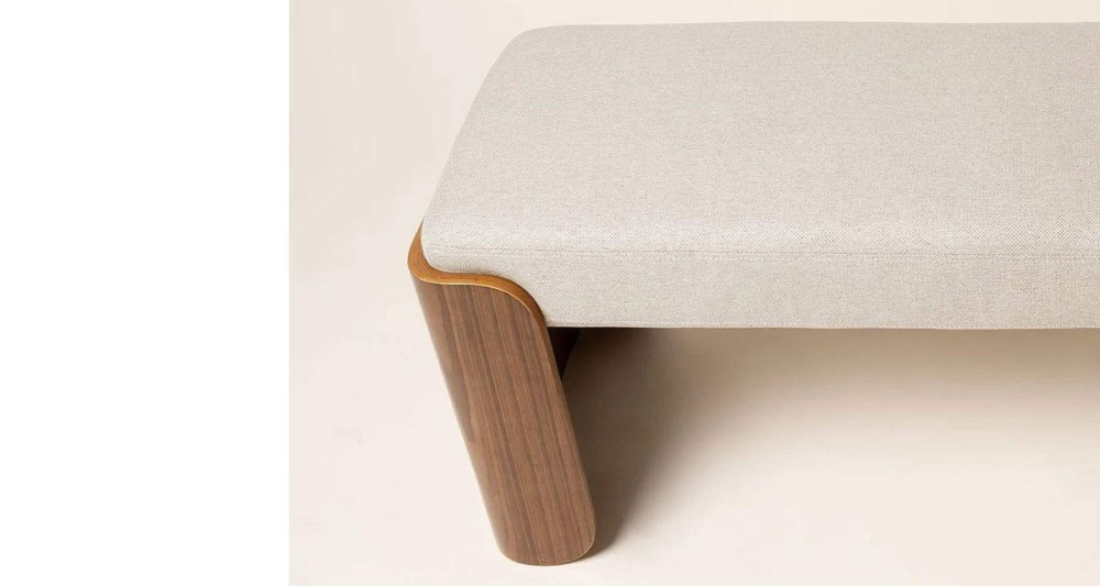 Banc tapissé en bois peuplier massif naturel Jodie