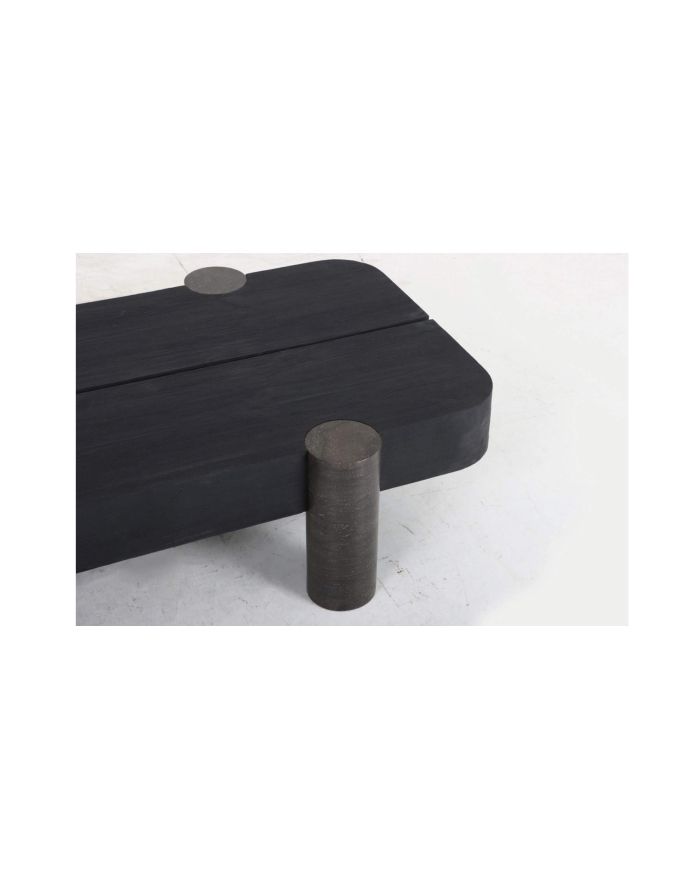 Table basse chêne massif noire 180 cm Basset