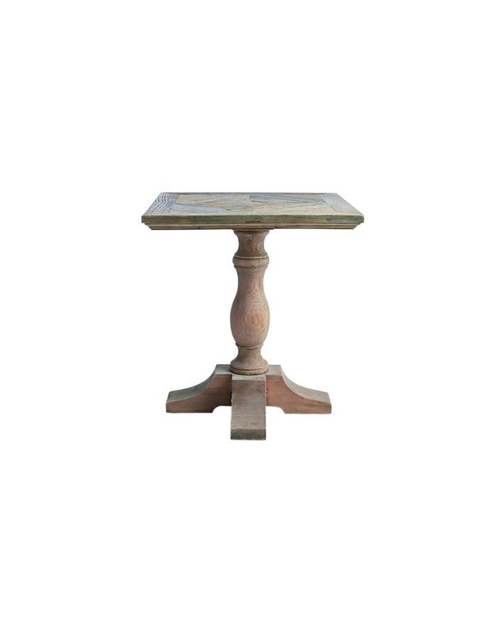 Table bistrot plateau dalle de parquet Agathe