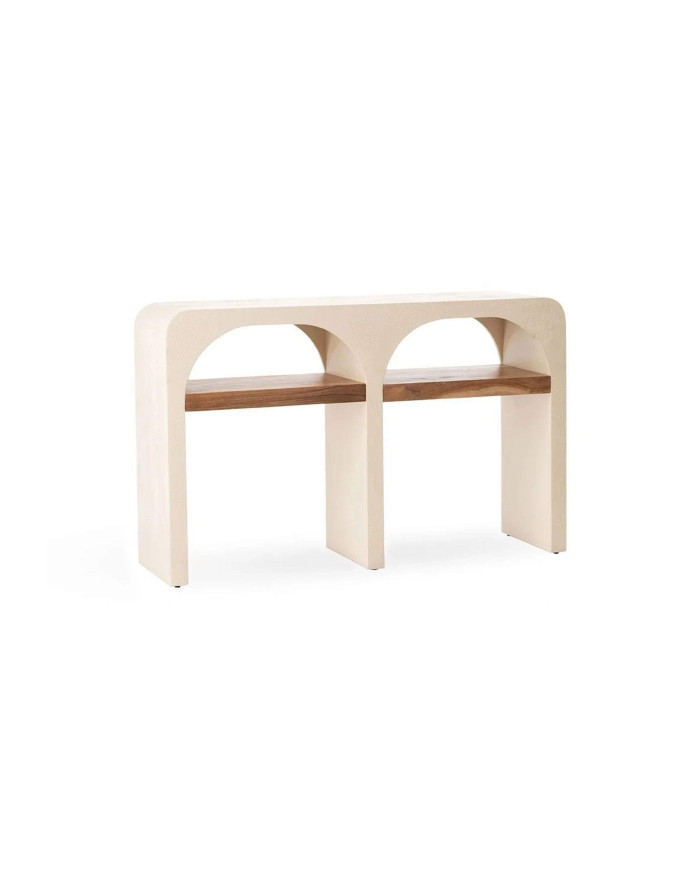 Console contemporaine en béton stratifié et bois d'acacia Comino design grec