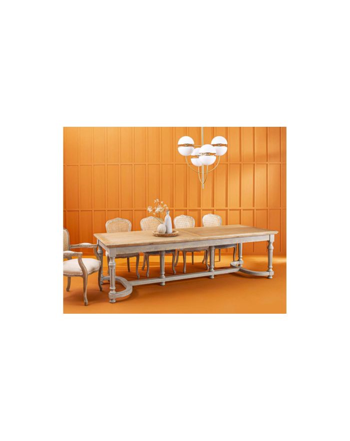 Table en bois patiné 12 personnes Fantastique