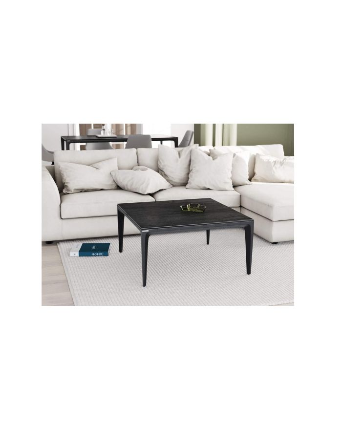 Table basse 85 x 85 cm en céramique Guatemala céramique titane