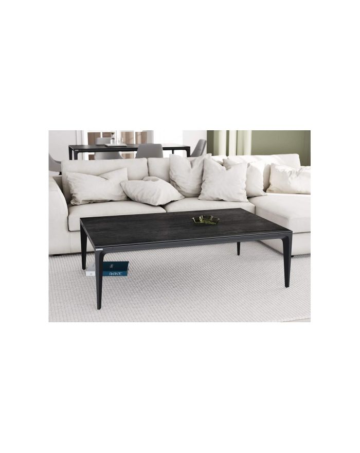 Grande table basse 140 x 90 cm en céramique titane Guatemala