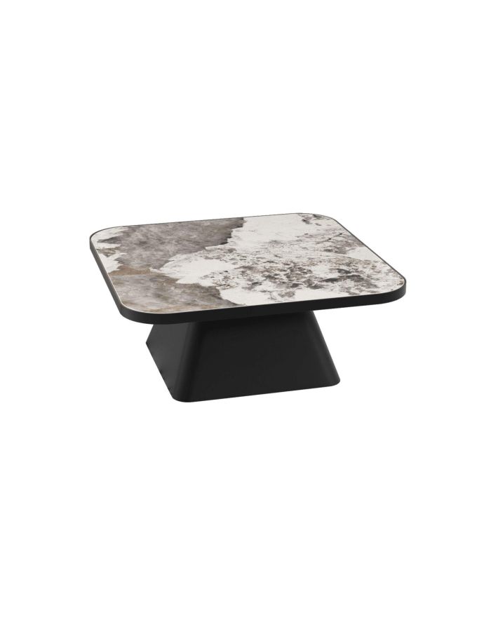Table basse 80 x 80 ultra moderne Jordania céramique marbre calcatta