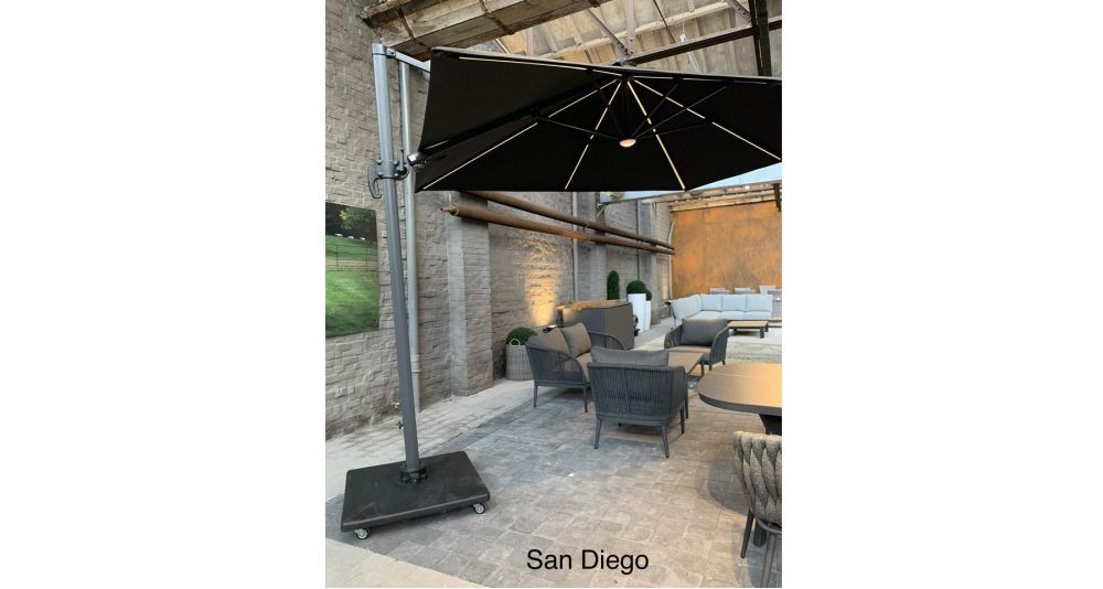 Parasol déporté haut de gamme avec lumières Led San Diego