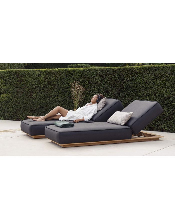 Bain de soleil luxe en bois de teck Juan