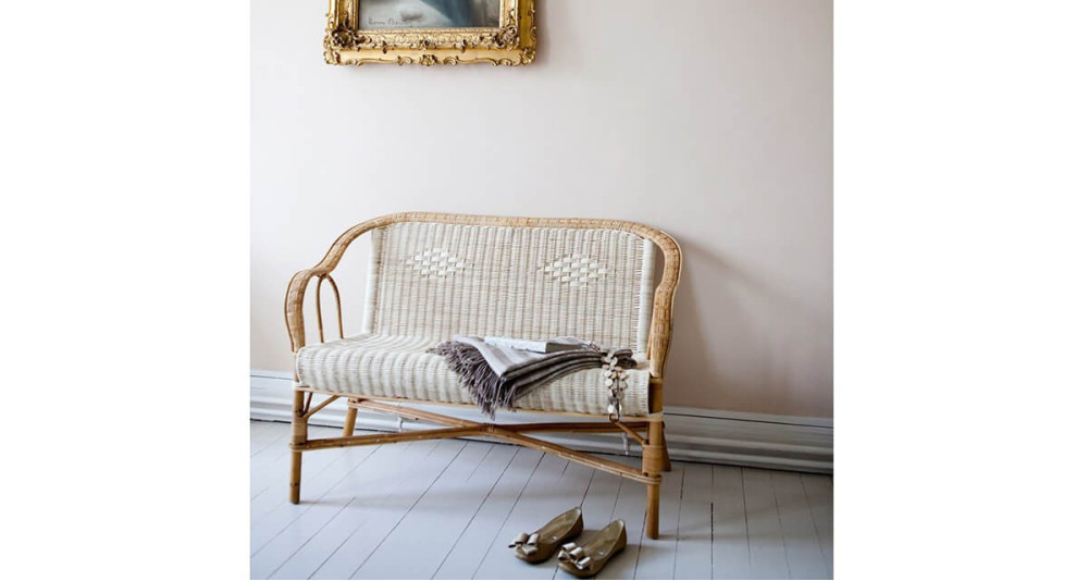 Banquette Grand-Père en moelle de rotin naturelle